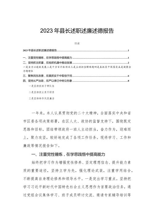 2023年县长述职述廉述德报告.docx