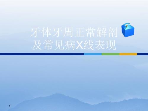 牙体牙周正常解剖及常见病X线表现ppt课件.ppt