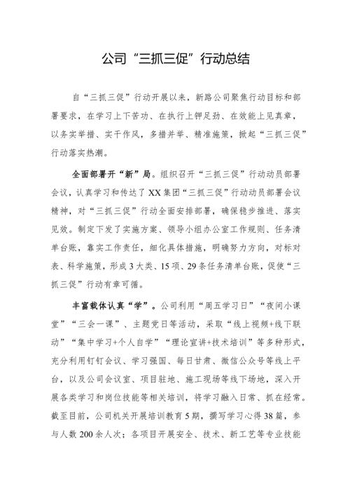 公司“三抓三促”行动总结.docx