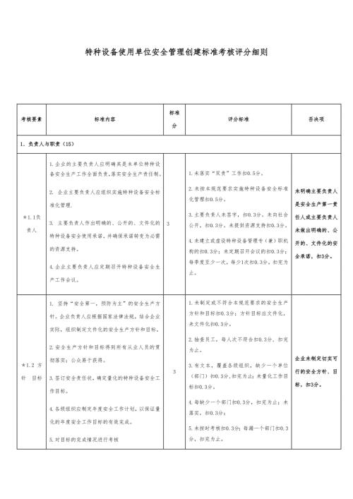 特种设备使用单位安全管理创建标准考核评分细则.docx