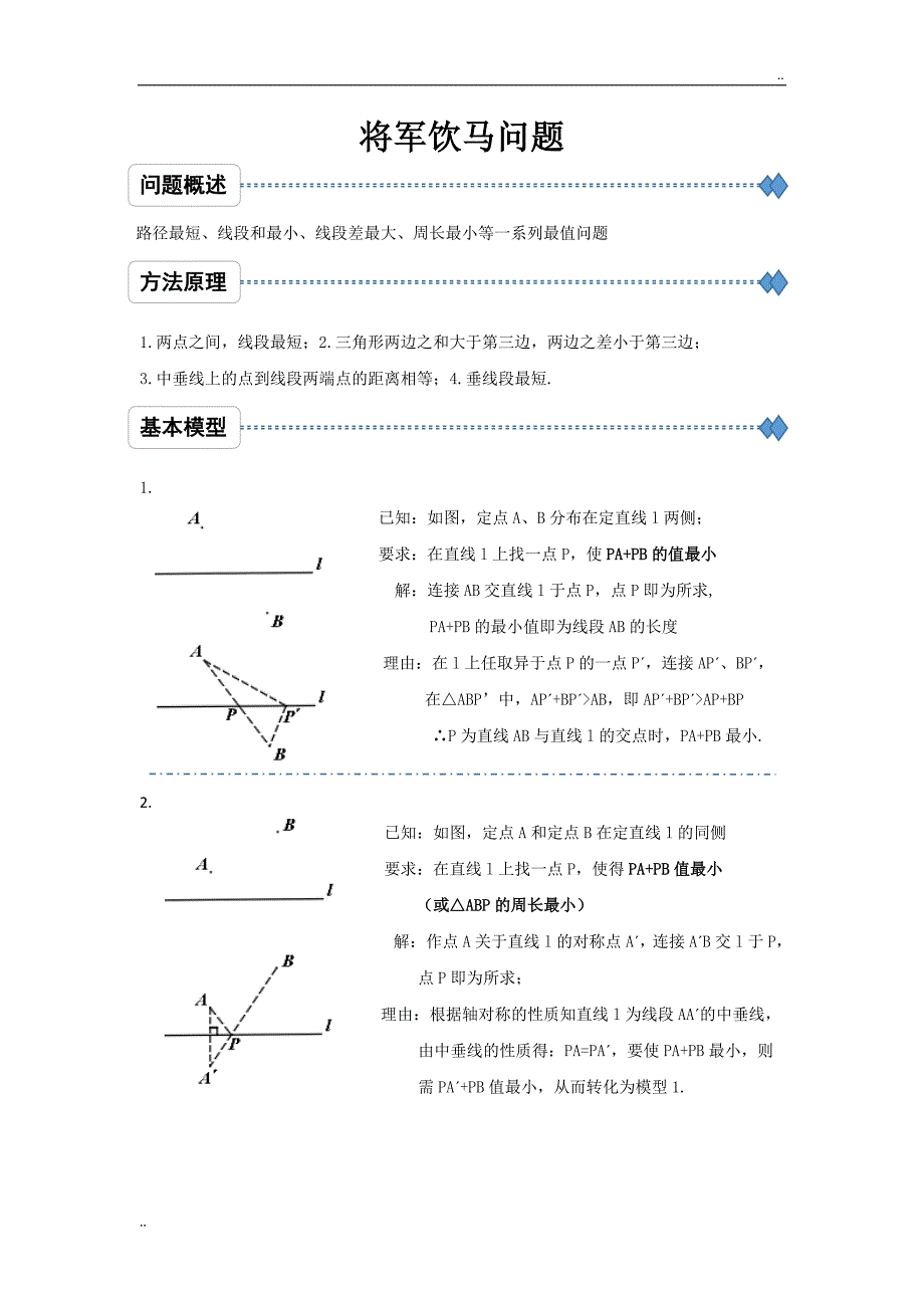将军饮马问题的11个模型及例题.doc_第1页