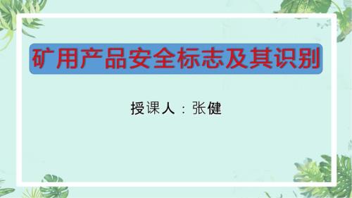 矿用产品安全标志及其识别.ppt