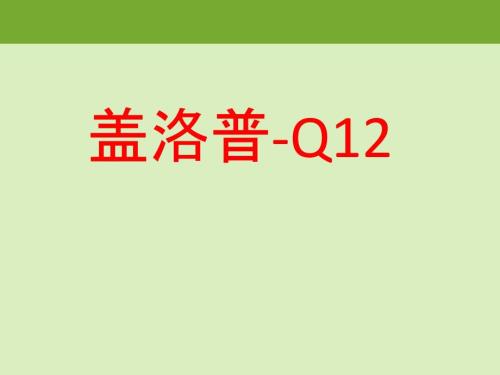 盖洛普Q12解读和实施完整版.ppt