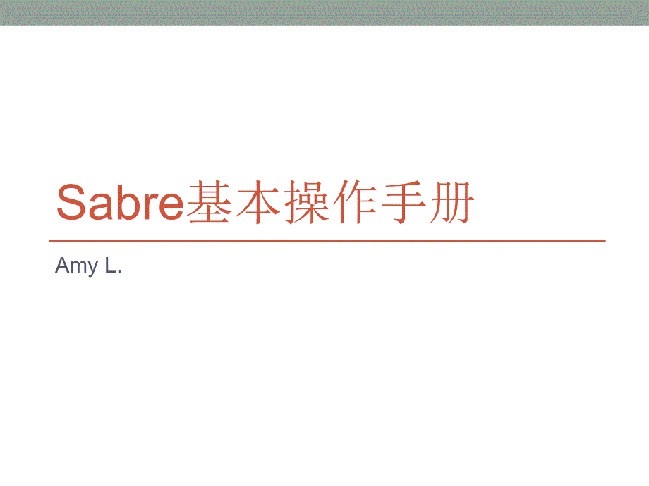 Sabre操作手册PPT.ppt_第1页