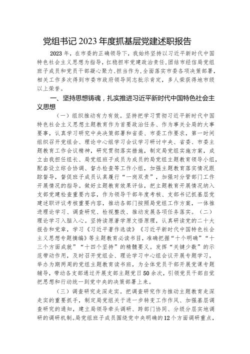 党组书记2023抓基层党建述职报告2800字.docx