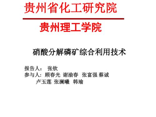 硝酸分解磷矿综合利用技术.ppt