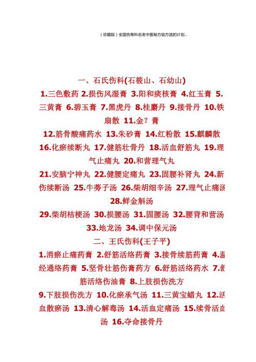 石氏伤科石筱山石幼山1三色敷药.doc