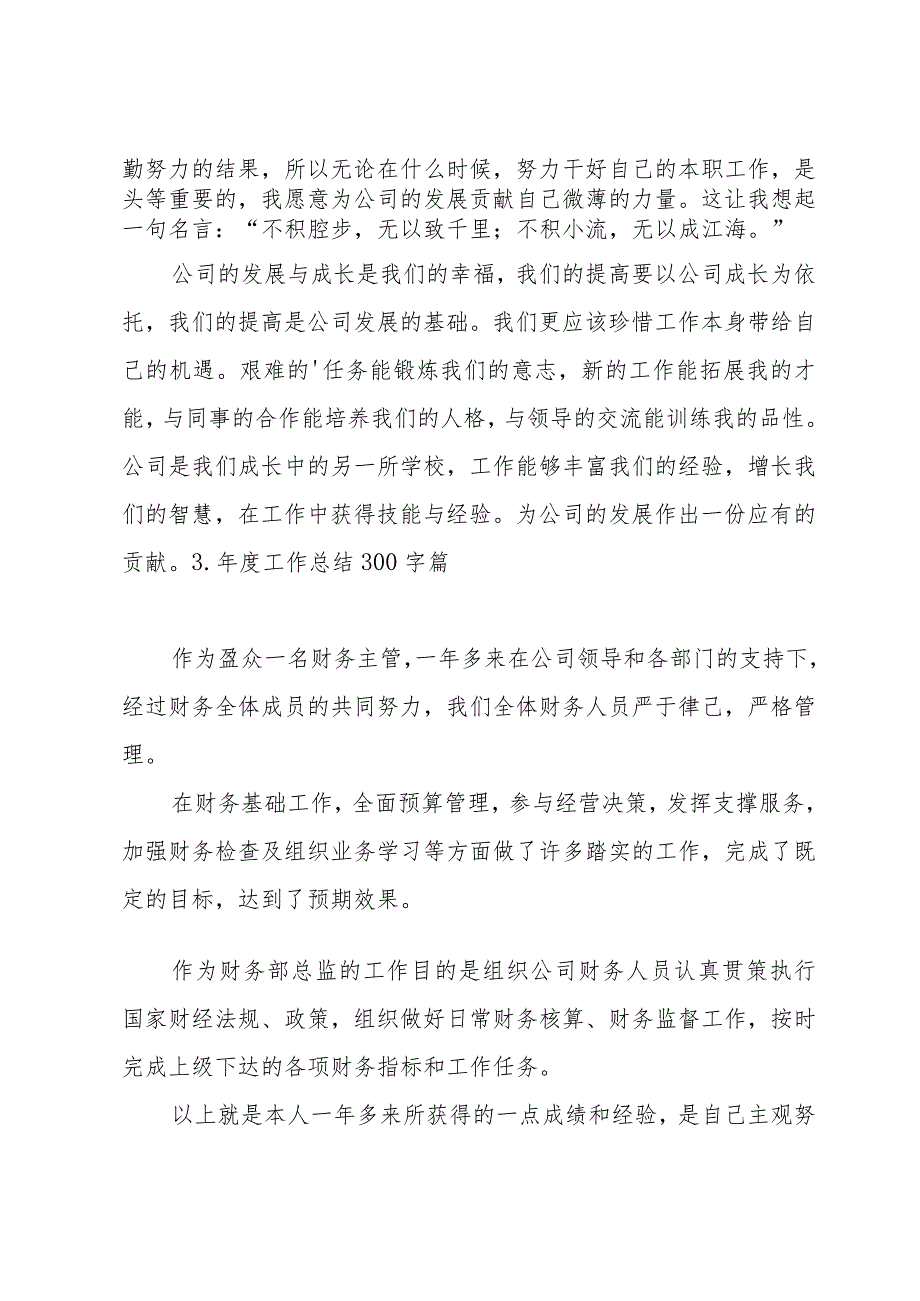 2023工作总结300字（10篇）.docx_第3页