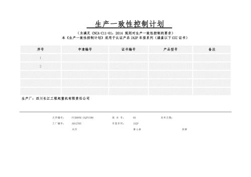 生产一致性控制计划书.doc