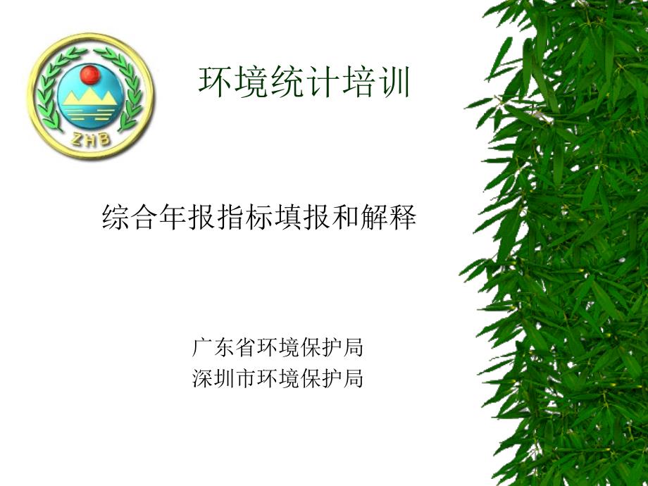 环境统计培训综合年报指标填报和解释PPT.ppt_第1页