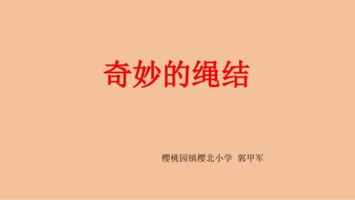 奇妙的绳结PPT课件.ppt