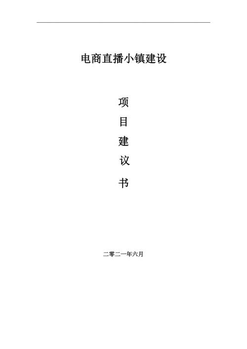电商直播小镇项目项目建议书写作范本.doc