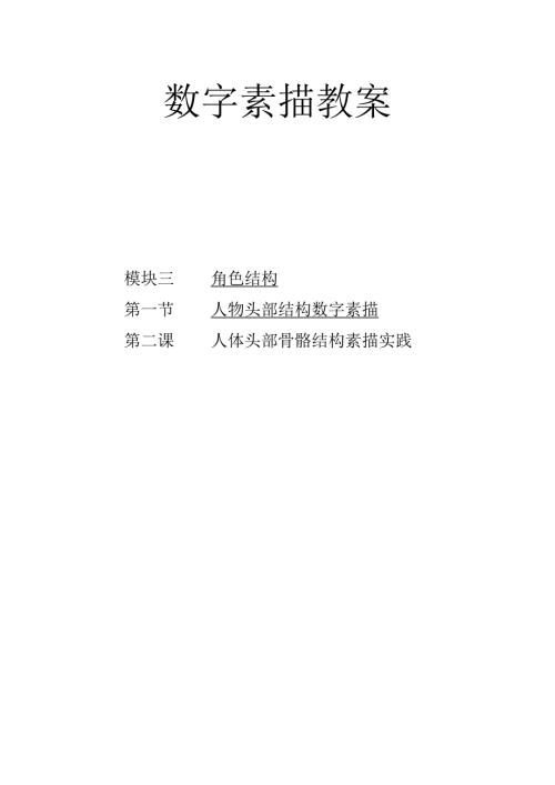 数字素描教案312人体头部骨骼结构素描实践.docx