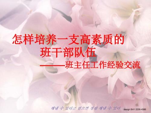 如何培养一支高素质的班干部课件.ppt