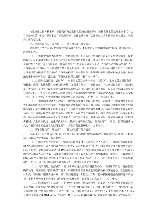 医疗保障局2023年党建工作总结.docx