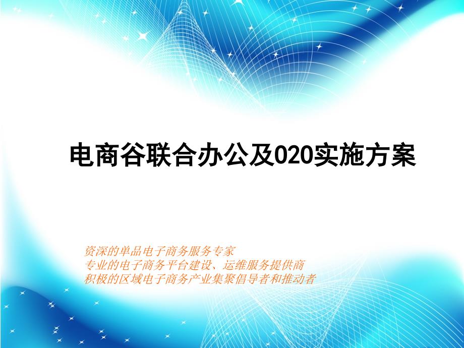 电商谷联合办公及展览展示实施方案LX.ppt_第1页