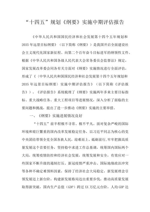 “十四五”规划《纲要》实施中期评估报告.docx