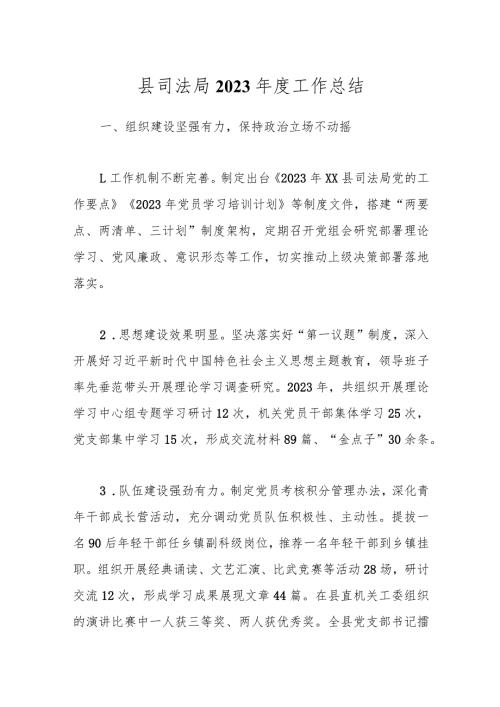 县司法局2023工作总结.docx