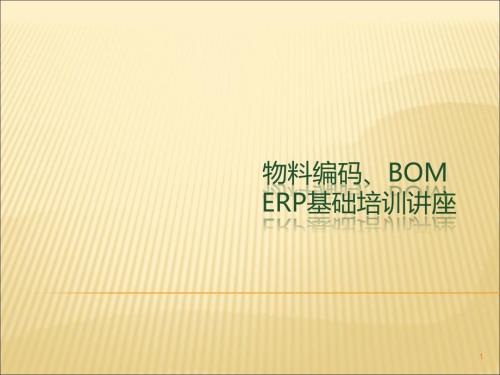 物料编码BOMERP基础培训资料.ppt