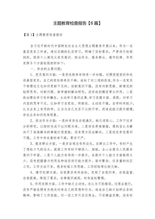 主题教育检查报告【6篇】.docx