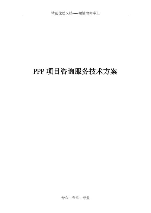 PPP项目咨询服务技术方案.doc