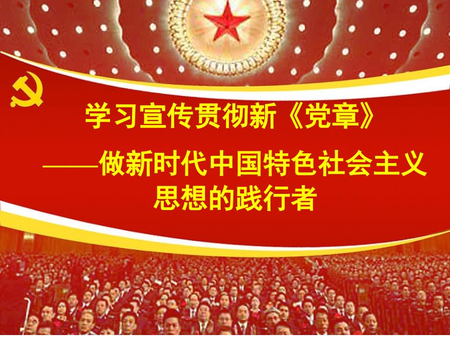 学习宣传贯彻新党章做新时代中国特色社会主义思想的践行者PPT党课.ppt_第1页