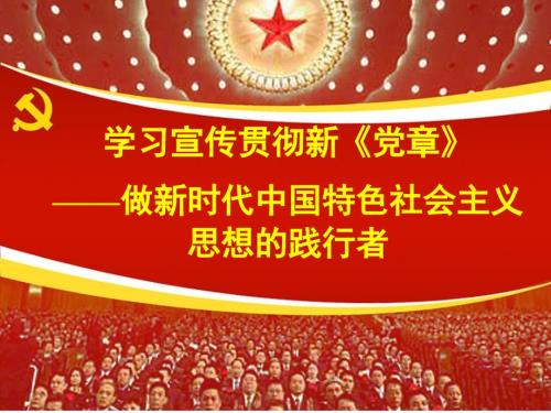 学习宣传贯彻新党章做新时代中国特色社会主义思想的践行者PPT党课.ppt