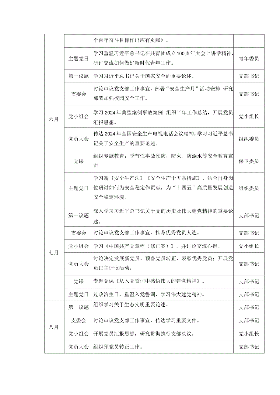 2024“三会一课” “主题党日”计划表.docx_第3页