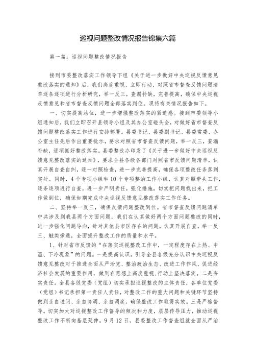 巡视问题整改情况报告锦集六篇.docx