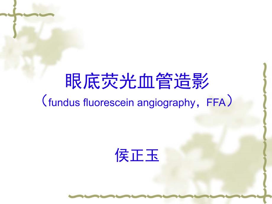 眼底荧光血管造影术FFA总论.ppt_第1页