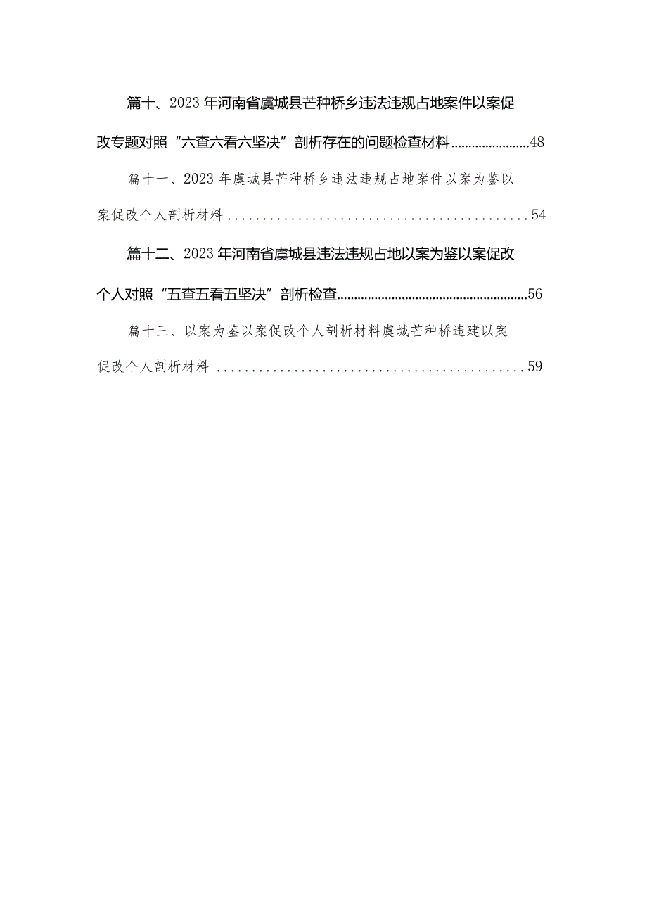 （13篇）2023年虞城县芒种桥乡违法违规占地案件范文(1).docx_第2页