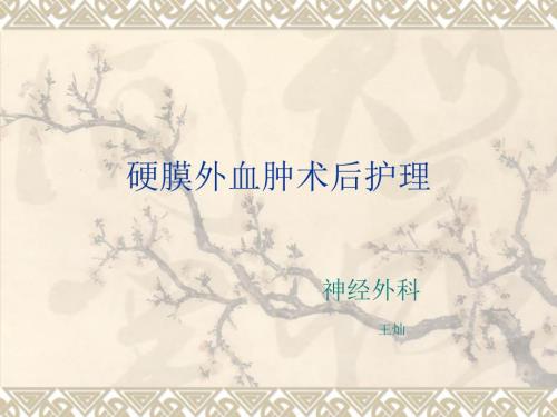 硬膜外血肿术后护理.ppt