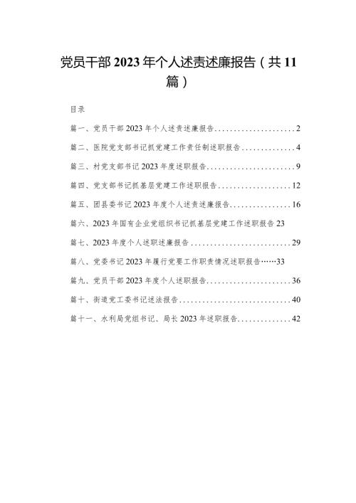 （11篇）党员干部2023年个人述责述廉报告范文(1).docx