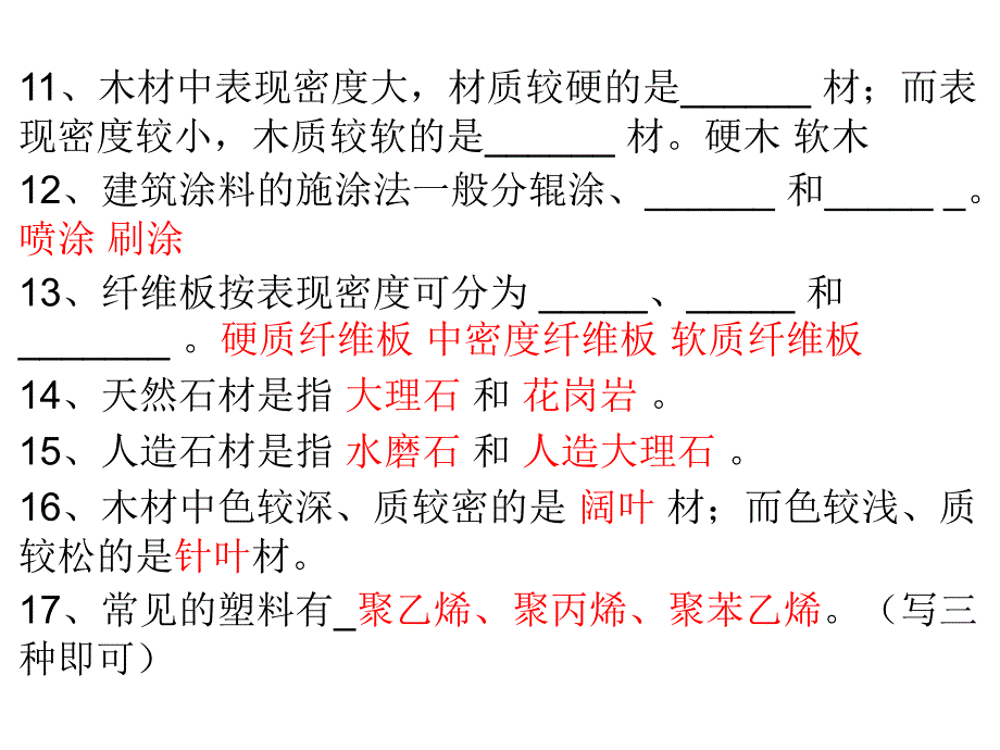 室内装饰材料复习考试题.ppt_第2页