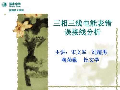 三相三线电能表错误接线分析课件.ppt