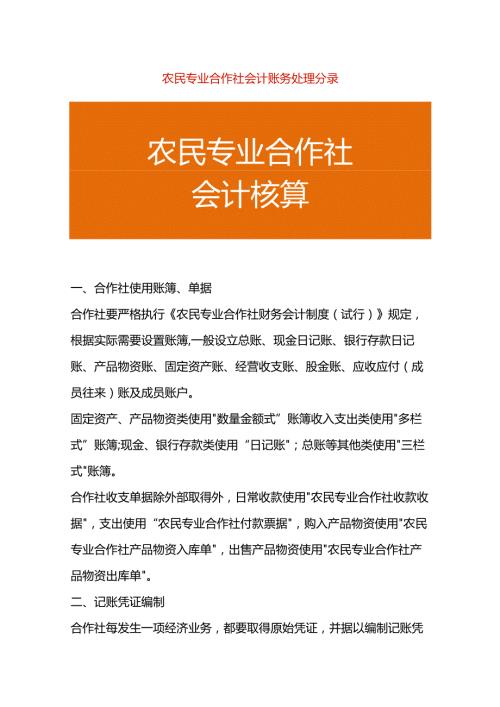 农民专业合作社会计账务处理分录.docx