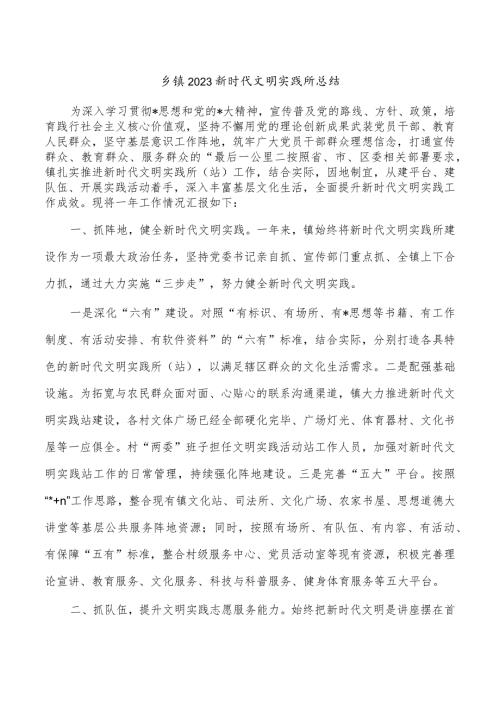 乡镇2023新时代文明实践所总结.docx