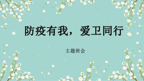 爱国卫生运动主题班会.ppt