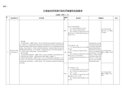 云南省自然资源行政处罚裁量权实施基准（土地类）.docx
