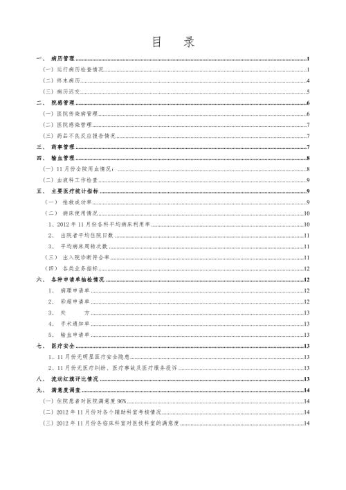 三级医院医疗质量控制报告月报.doc