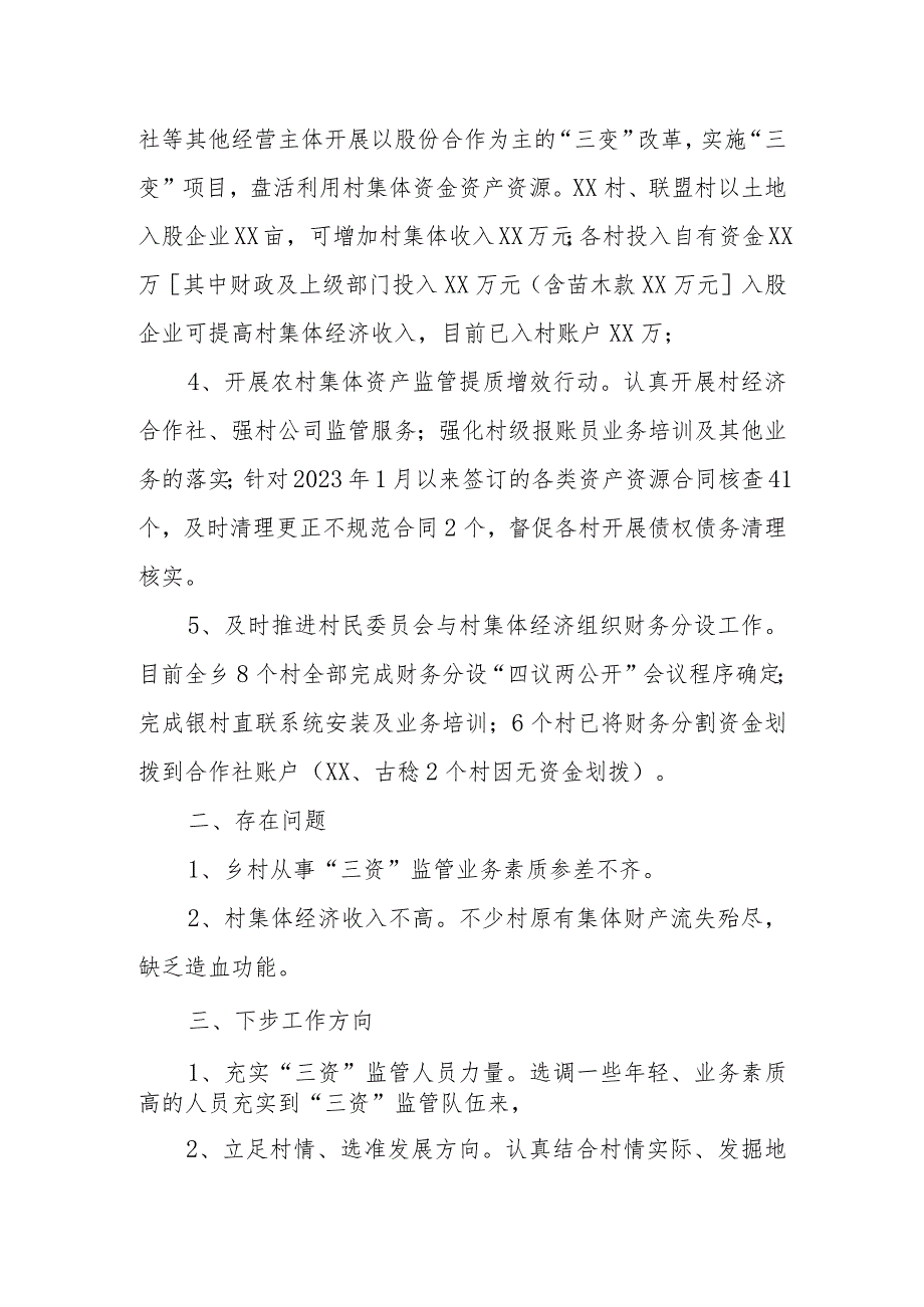 XX乡2023“三资”工作总结.docx_第2页