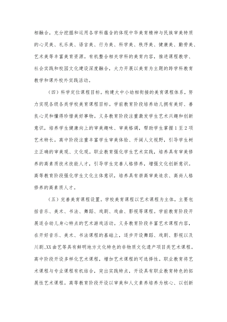 职业学院关于全面加强和改进新时代学校美育工作的实施方案.docx_第2页