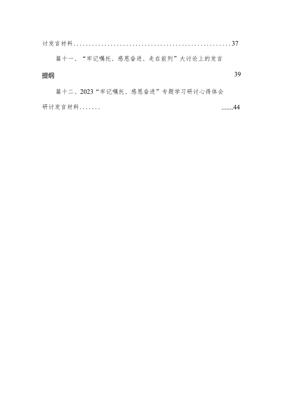 2023年“牢记嘱托、感恩奋进、走在前列”大讨论活动研讨发言材料12篇（精编版）.docx_第2页
