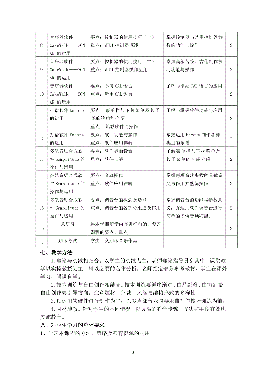 电脑音乐制作课程教学大纲.doc_第3页