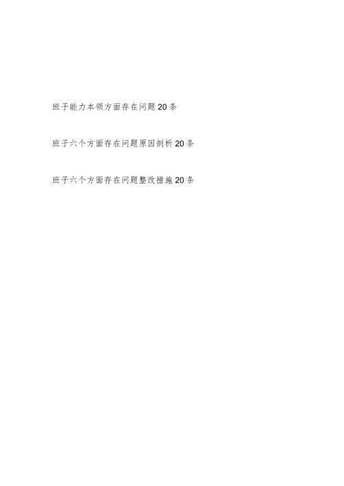 党委党组领导班子20232024“能力本领方面”存在问题原因分析整改措施汇编.docx