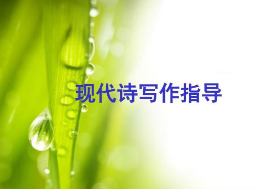 现代诗写作入门PPT课件.ppt