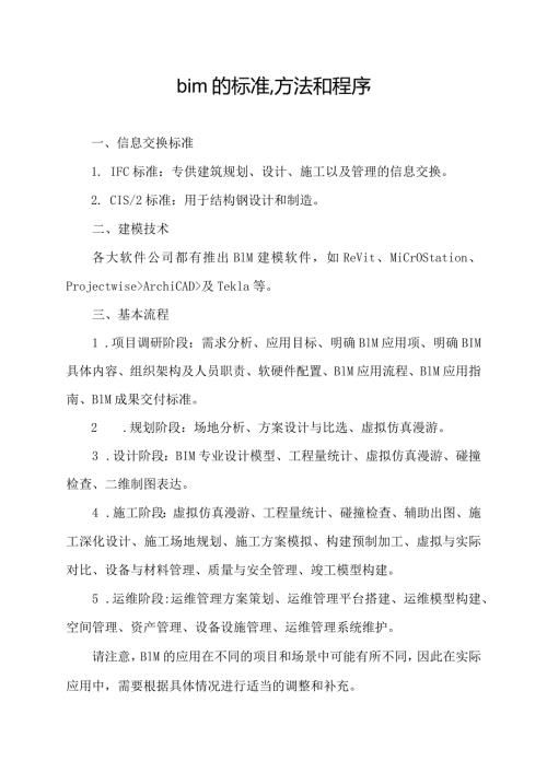 bim的标准,方法和程序.docx