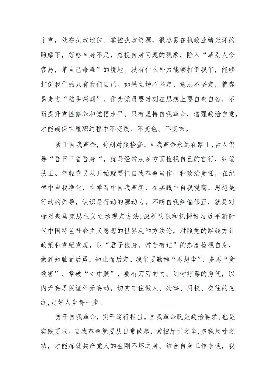 2024关于党的自我革命的重要思想专题学习研讨心得体会发言材料共七篇(1).docx_第2页