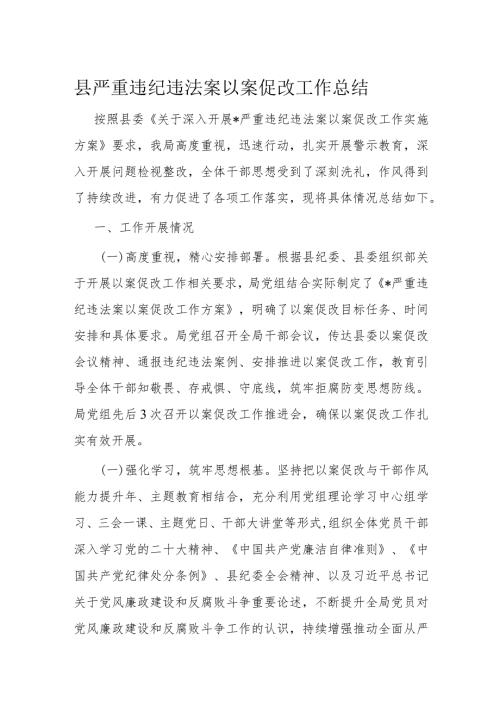县严重违纪违法案以案促改工作总结(1).docx