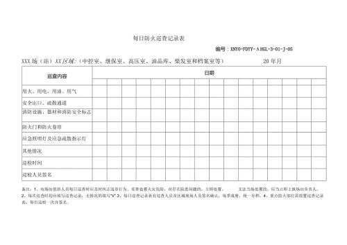 每日防火巡查记录表.docx